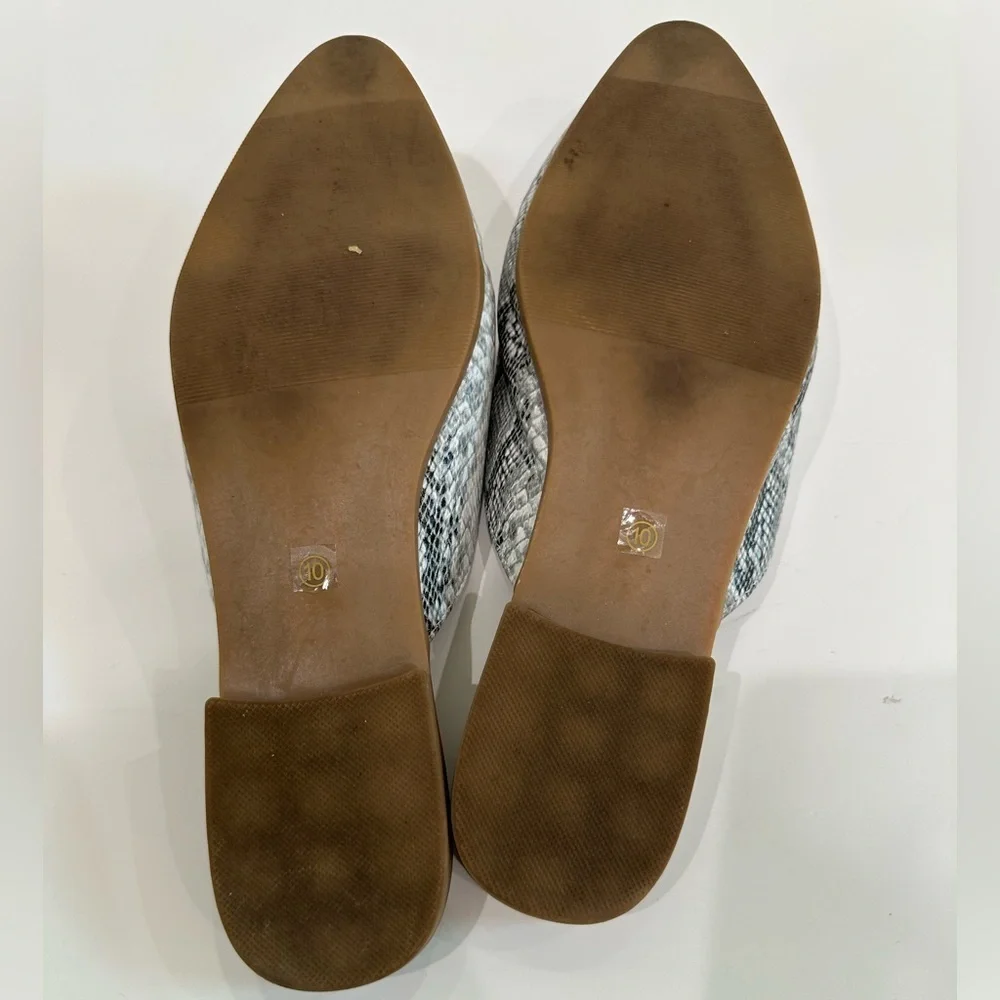 🐍Arider Girl Snake Print Pointy Toe Slip-On Mule Loafers - Size 10🐍 - Picture 9 of 10